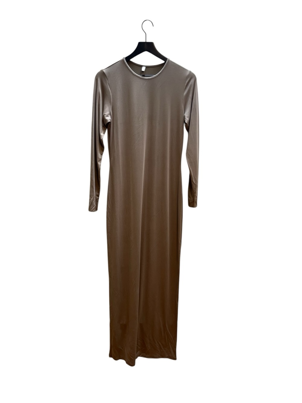 Skins Long Sleeve Taupe Maxi Dress - Sleek Minimalist Style size XL